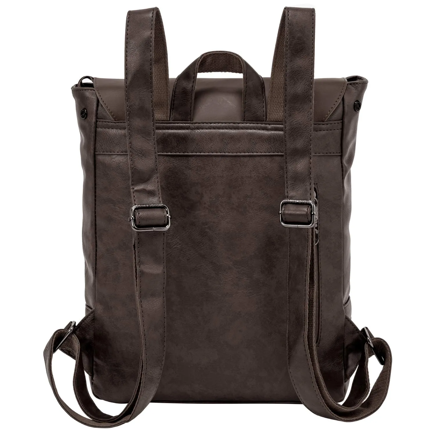 Leather Backpack for Women Men College Laptop Backpack Vintage Backpack Coffee
