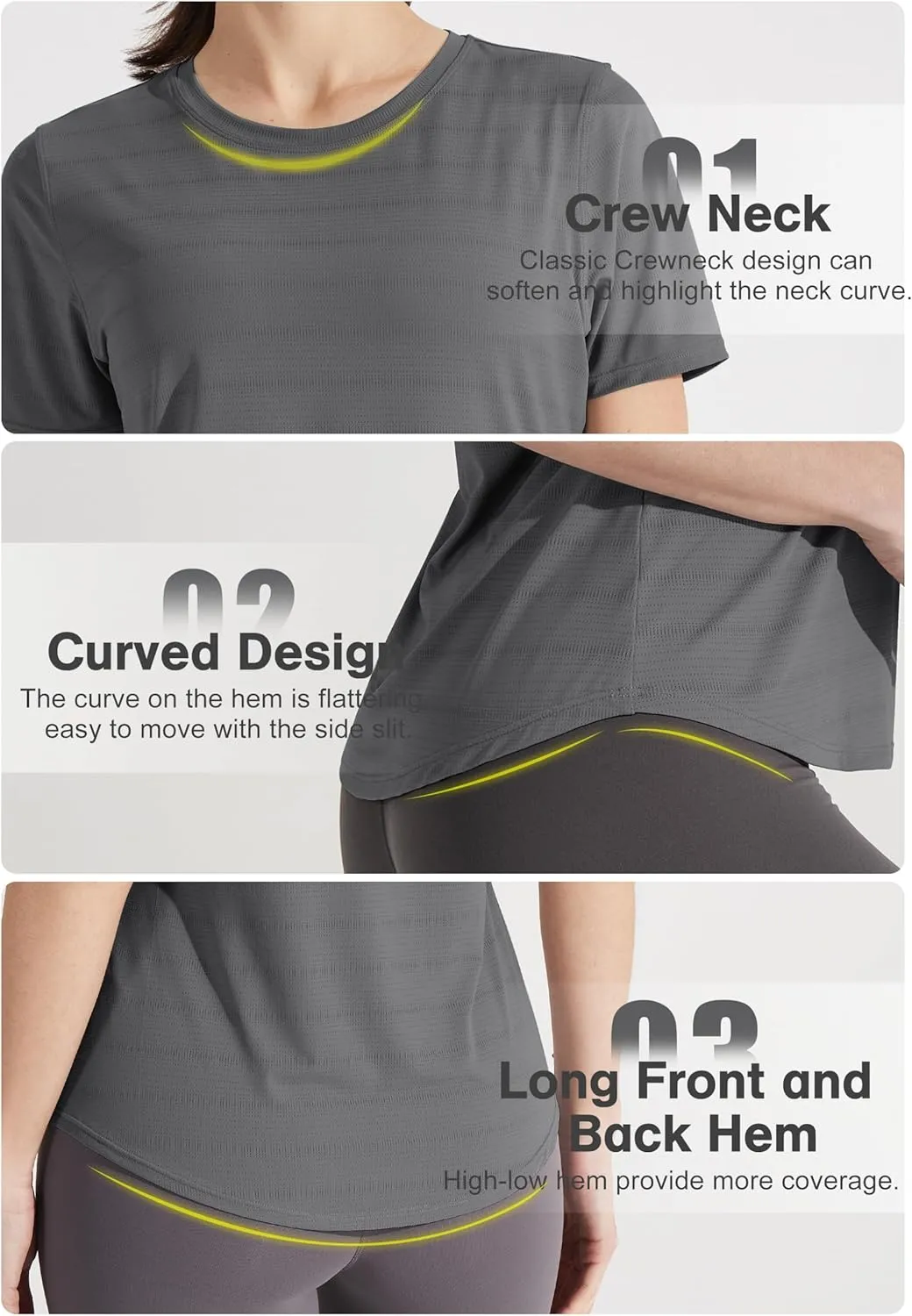 Libin Women's Workout T Shirts Short Sleeve Gym Running Athletic Tops Quick Dry Crewneck Yoga Shirts