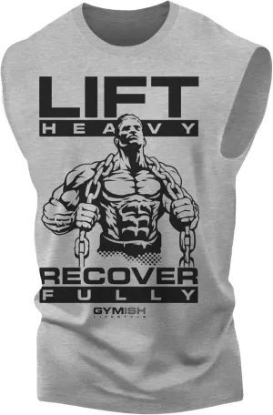 Lift Heavy Recover Fully T-Shirts for Workout, Funny Gym Shirt for Men