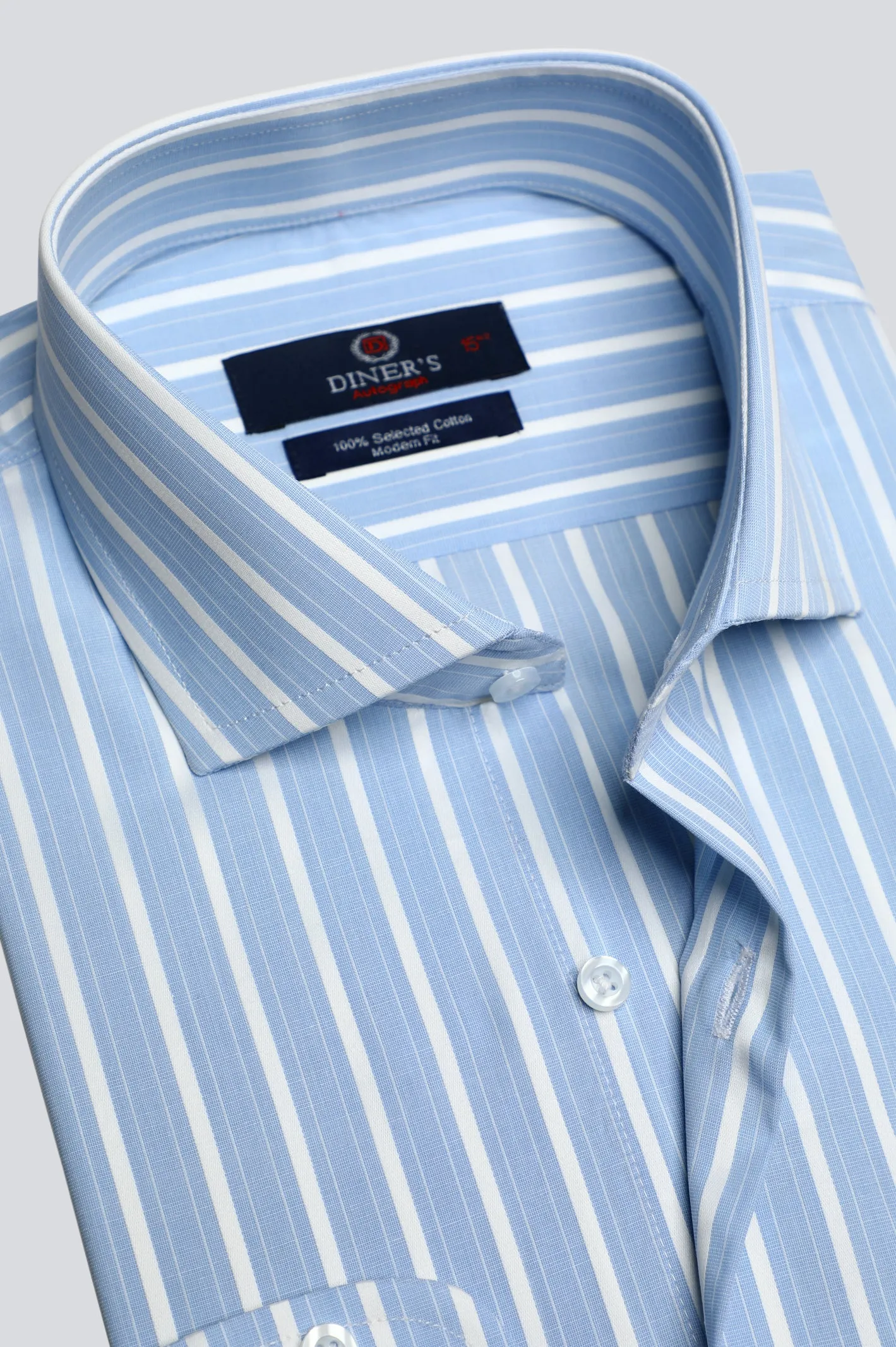 Light Blue Pencil Stripe Formal Autograph Shirt