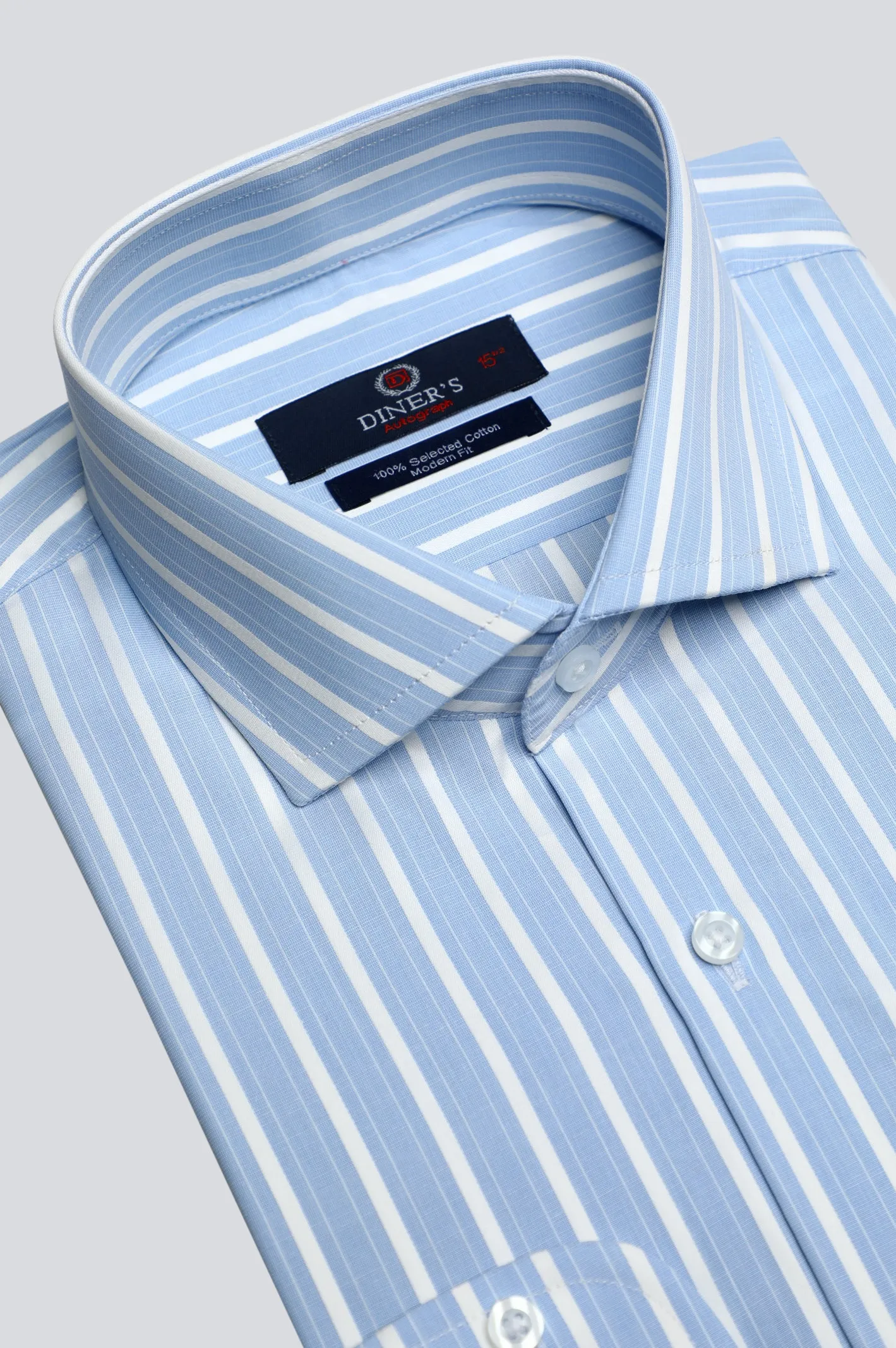 Light Blue Pencil Stripe Formal Autograph Shirt