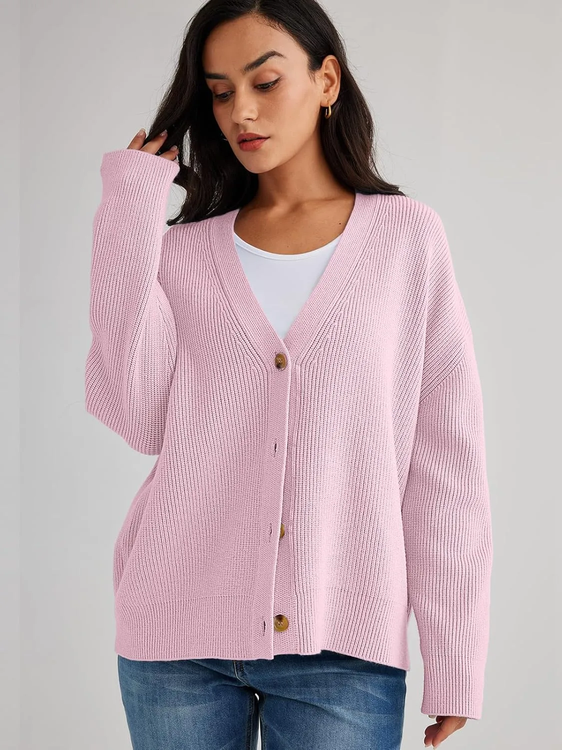 LILLUSORY Cardigan Sweaters for Women 2025 Summer Fashion Oversized Lightweight Sweater Knit Work Jacket Outfits Clothes