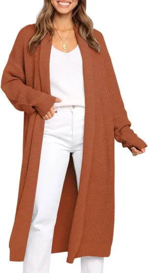 LILLUSORY Long Cardigan Sweaters for Women Fall Trendy Oversized Open Front Winter Coat