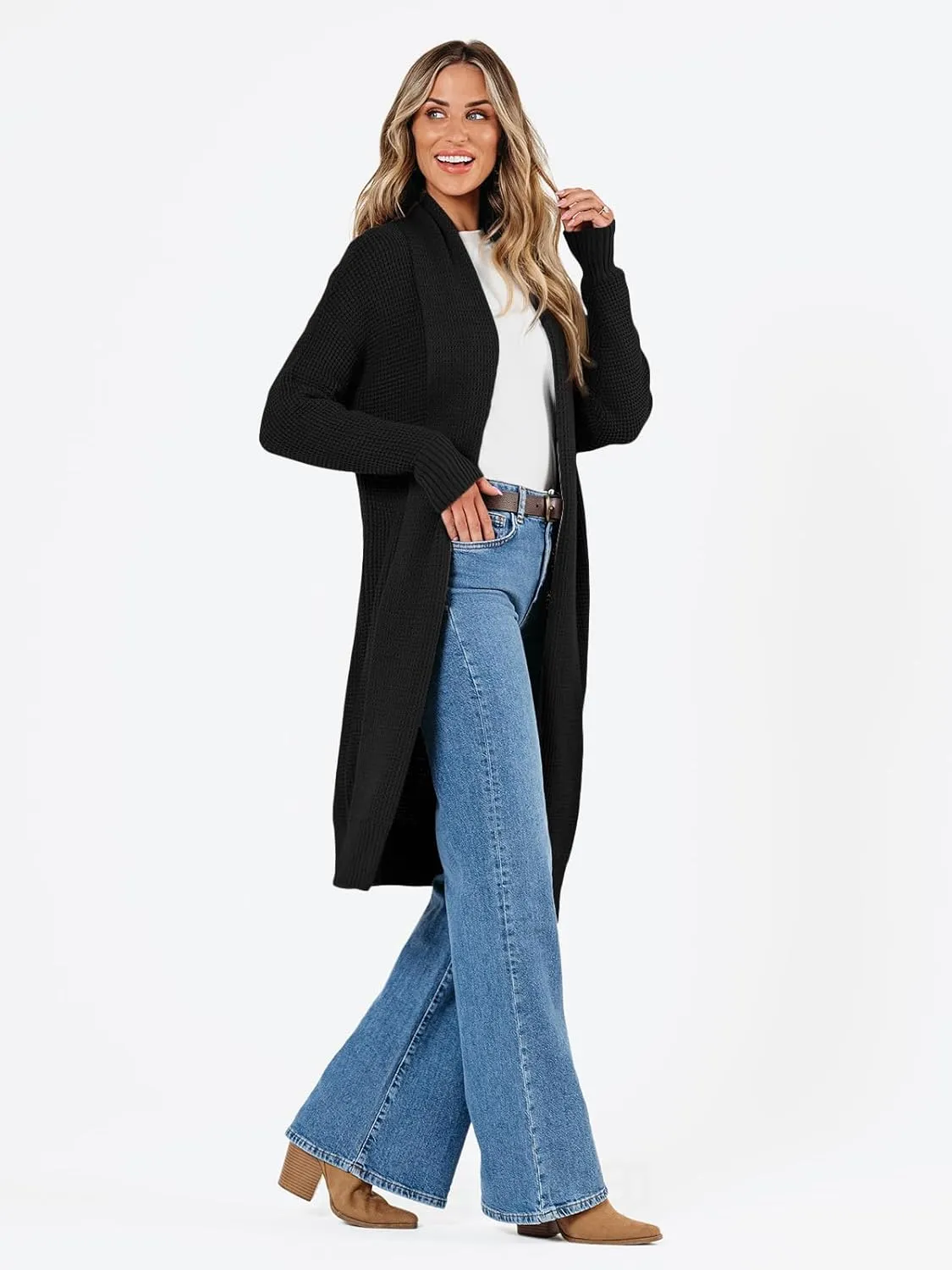 LILLUSORY Long Cardigan Sweaters for Women Fall Trendy Oversized Open Front Winter Coat