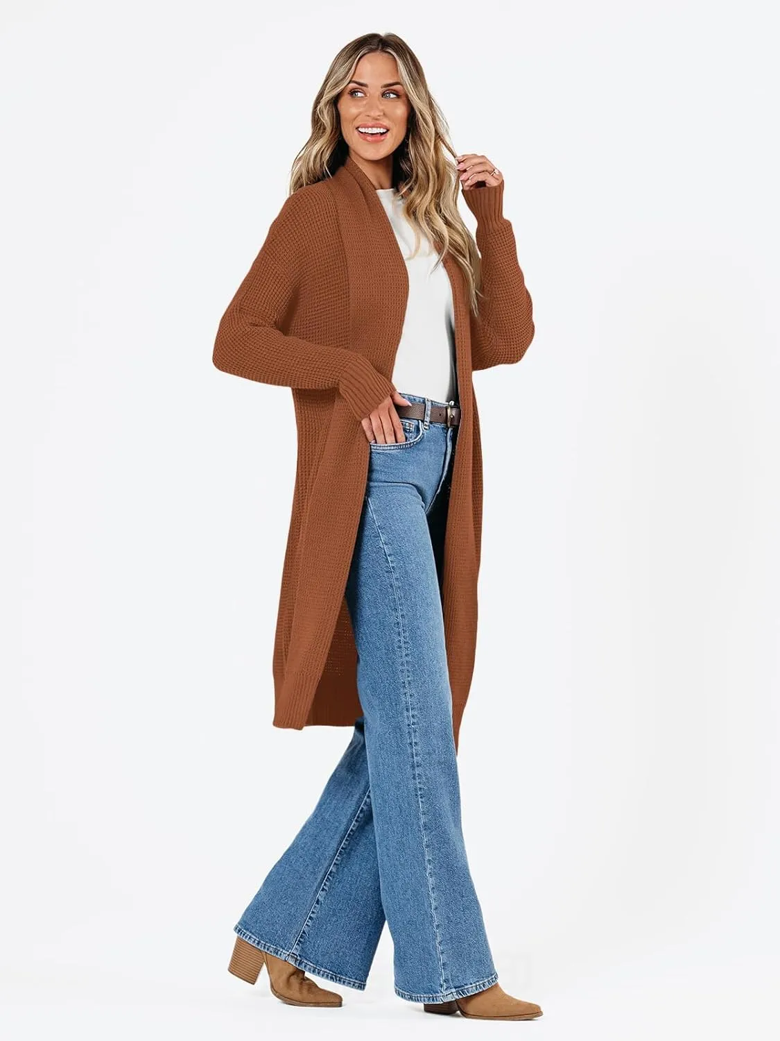 LILLUSORY Long Cardigan Sweaters for Women Fall Trendy Oversized Open Front Winter Coat