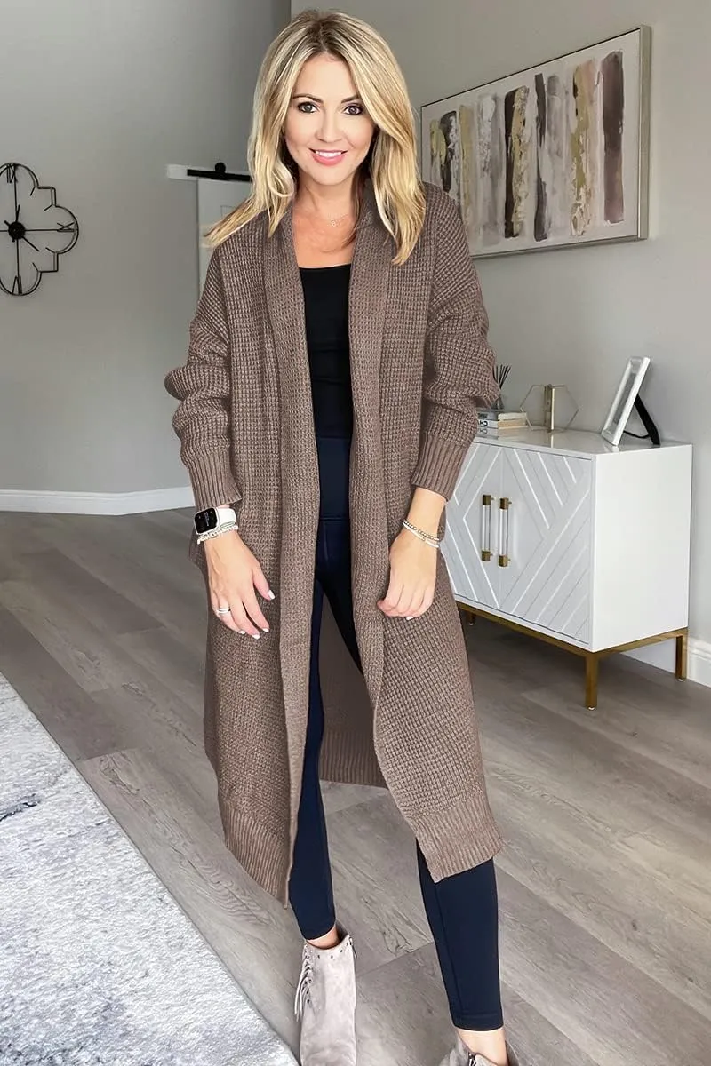 LILLUSORY Long Cardigan Sweaters for Women Fall Trendy Oversized Open Front Winter Coat