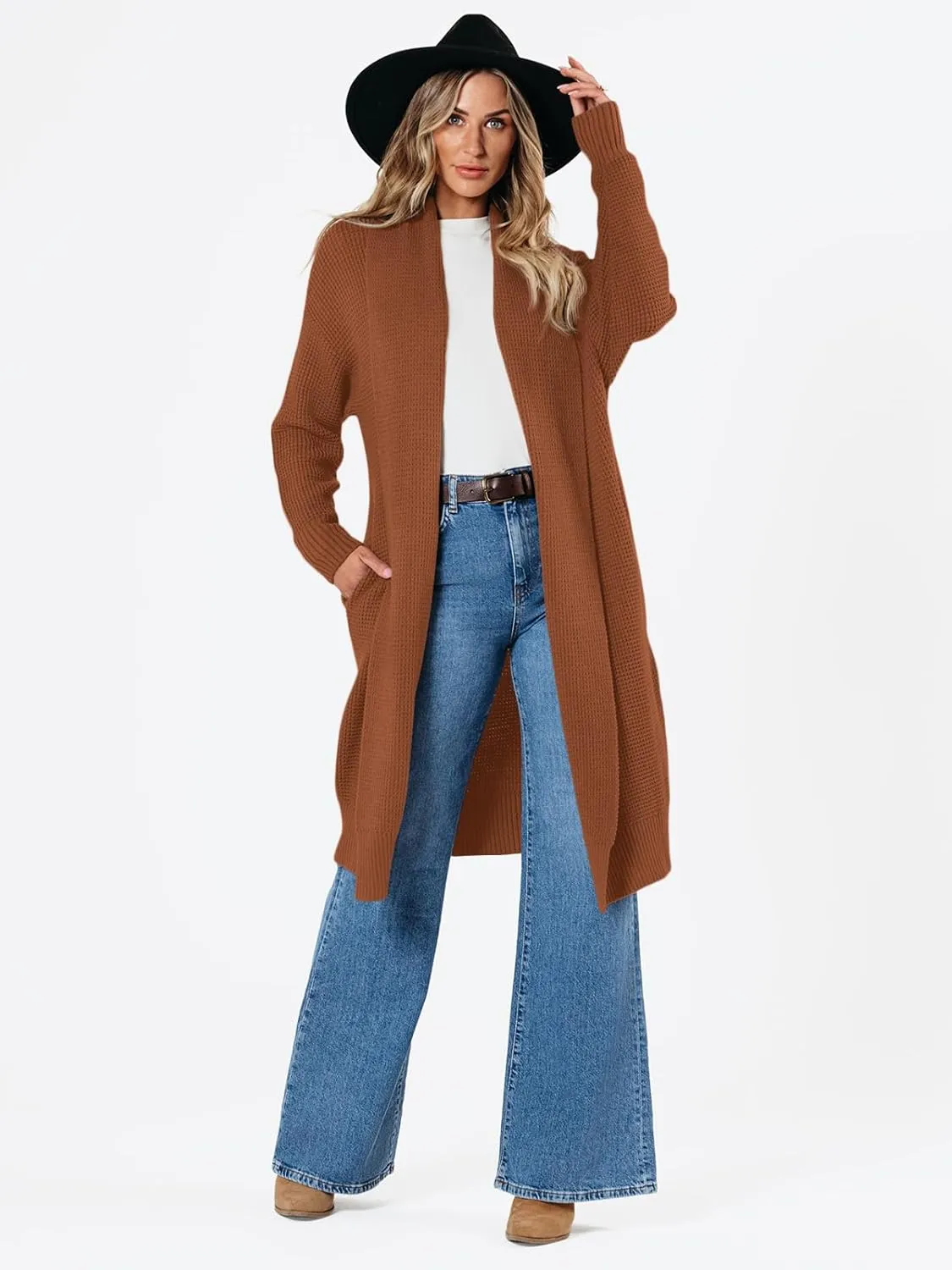 LILLUSORY Long Cardigan Sweaters for Women Fall Trendy Oversized Open Front Winter Coat
