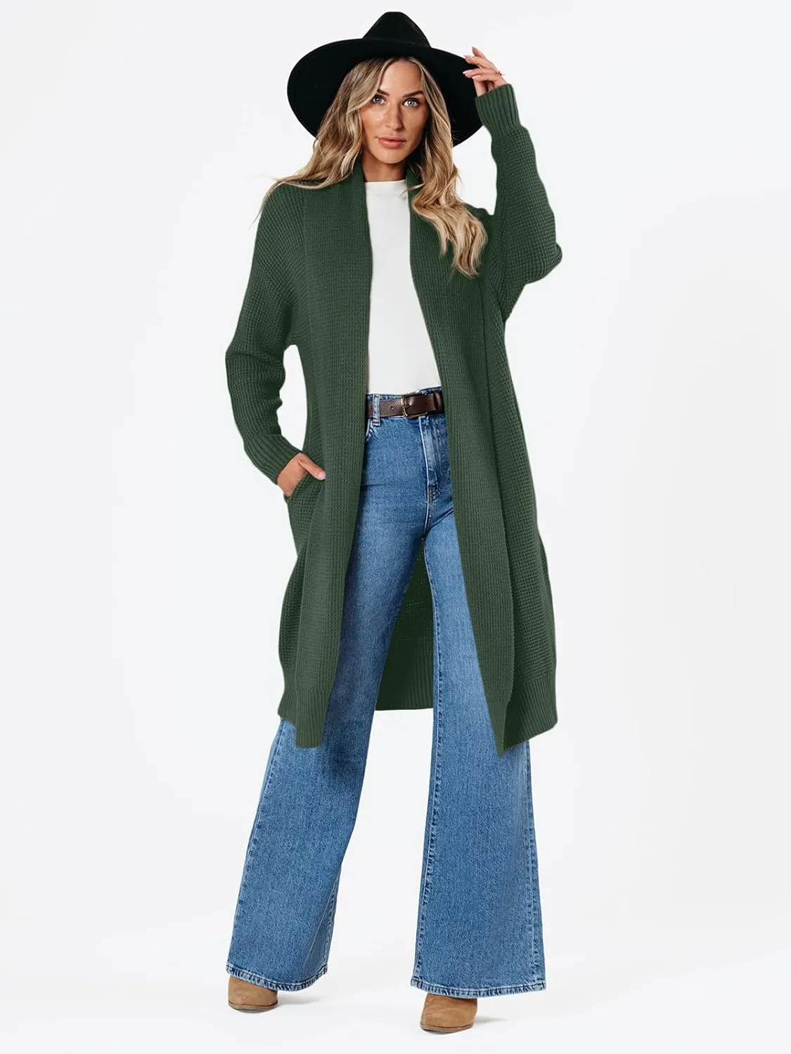 LILLUSORY Long Cardigan Sweaters for Women Fall Trendy Oversized Open Front Winter Coat