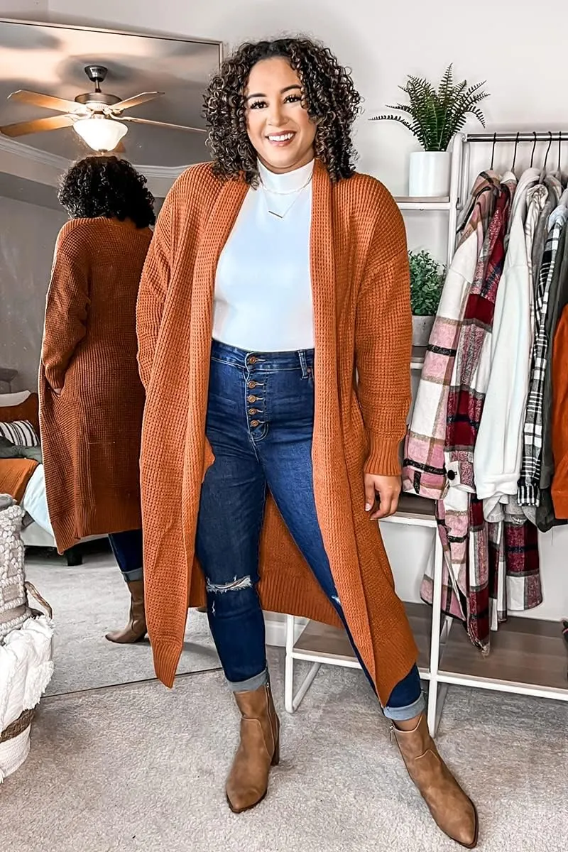 LILLUSORY Long Cardigan Sweaters for Women Fall Trendy Oversized Open Front Winter Coat