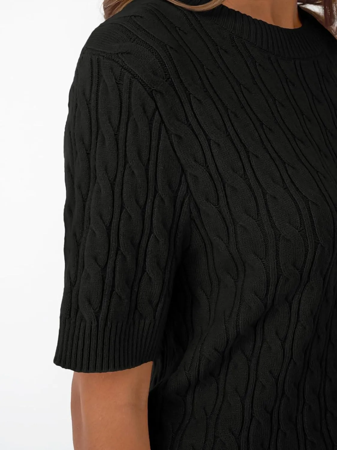 LILLUSORY Short Sleeve Sweater for Women Summer Business Casual Dressy Outfits Work Tops Lightweight Spring Blouses 2025