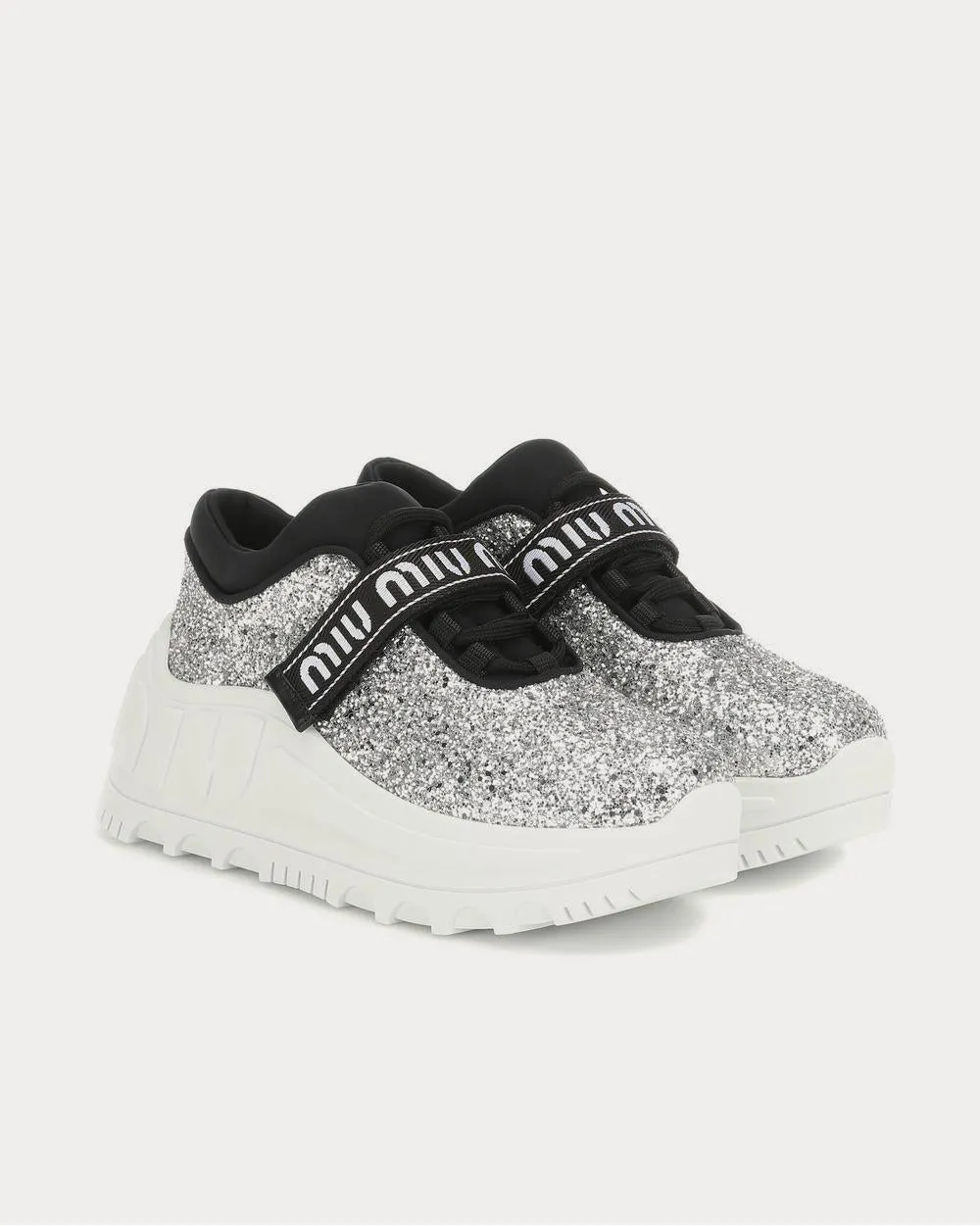 Logo glitter Silver Low Top Sneakers