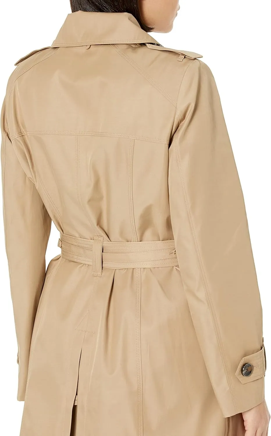 London Fog Women's 3/4 Length Double-Breasted Trench Coat with Belt