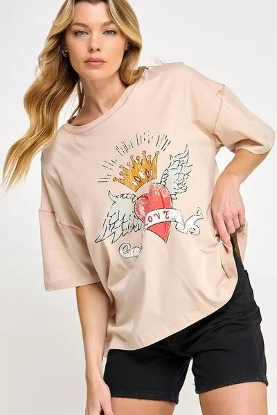 Love-Inspired Graphic Oversized T-Shirt