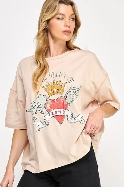 Love-Inspired Graphic Oversized T-Shirt