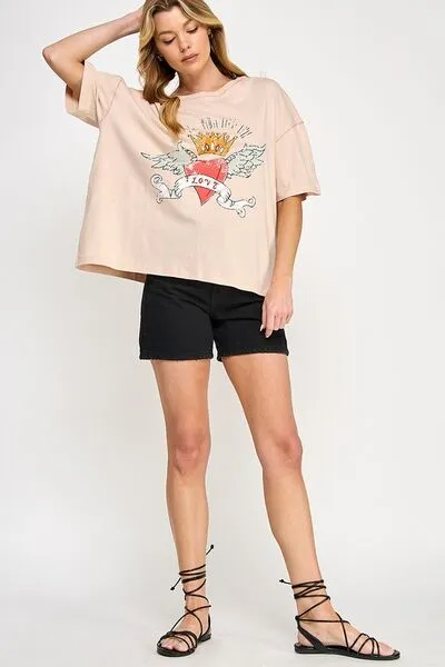 Love-Inspired Graphic Oversized T-Shirt