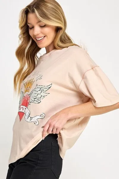 Love-Inspired Graphic Oversized T-Shirt
