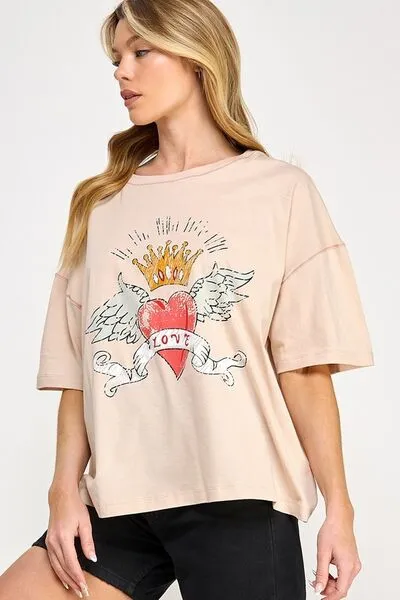 Love-Inspired Graphic Oversized T-Shirt