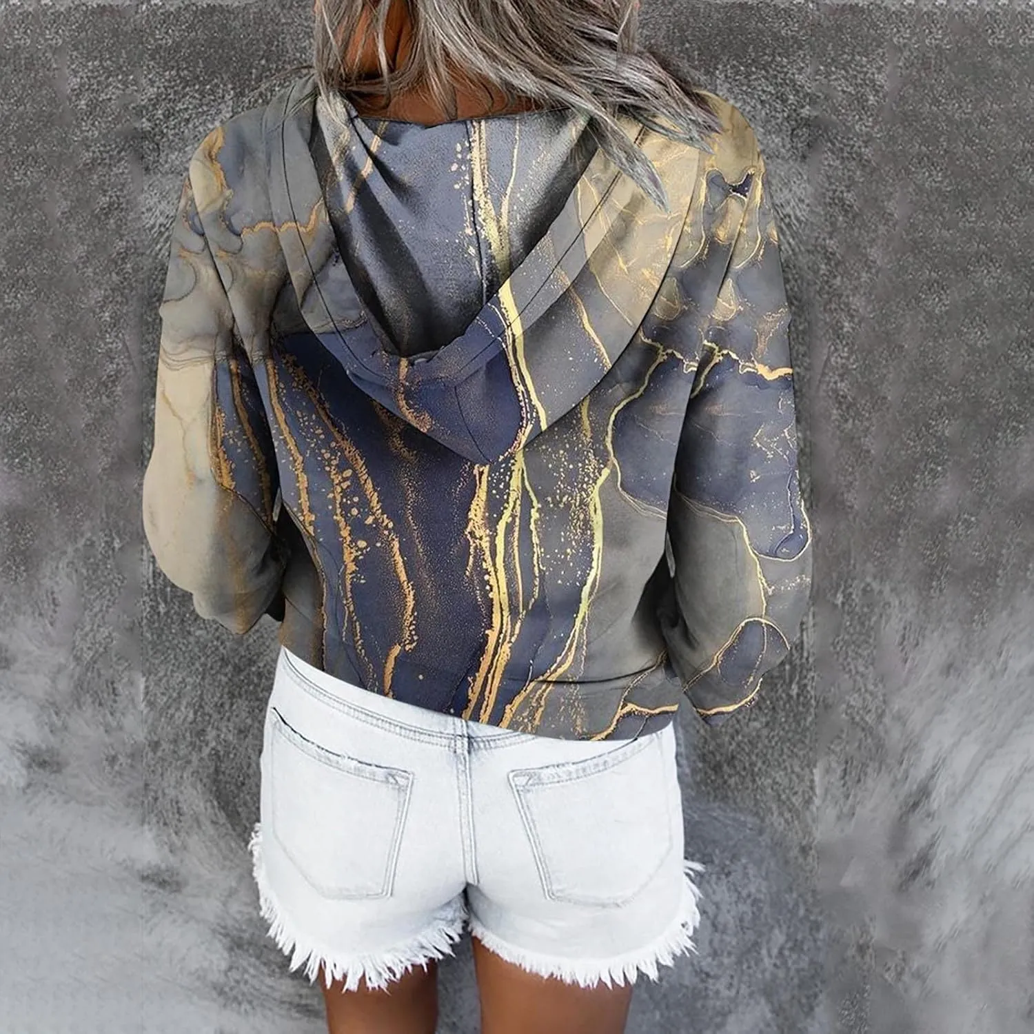 LRMQS Womens Fall Fashion 2024 Button Drawstring Long Sleeve Hoodies Pullover Color Block Casual Trendy Loose Fit Clothes