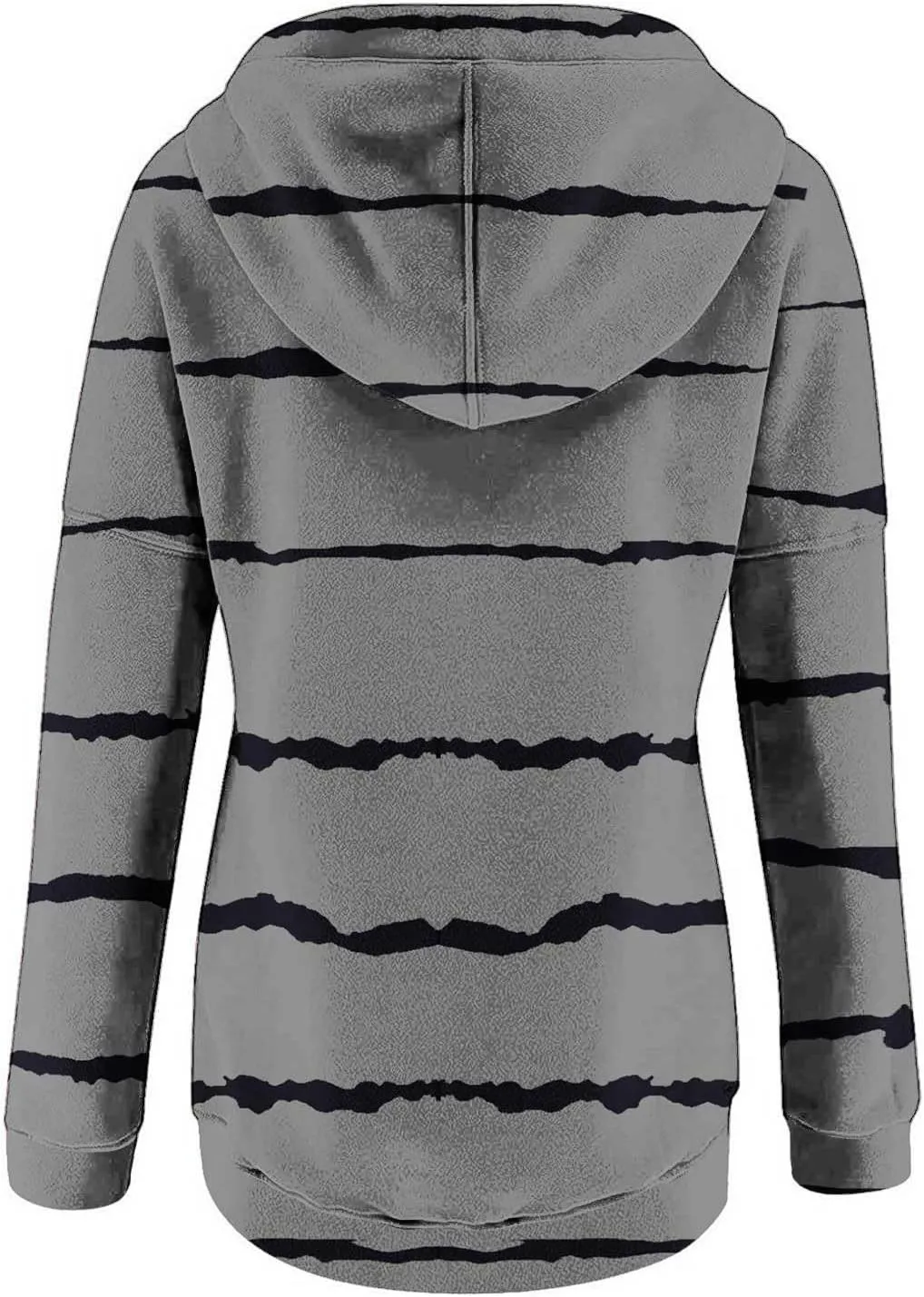 LRMQS Womens Hoodies Pullover Trendy Button Drawstring Hooded Striped Sweatshirt Loose Fit Fall Fashion 2024 Casual Pullover