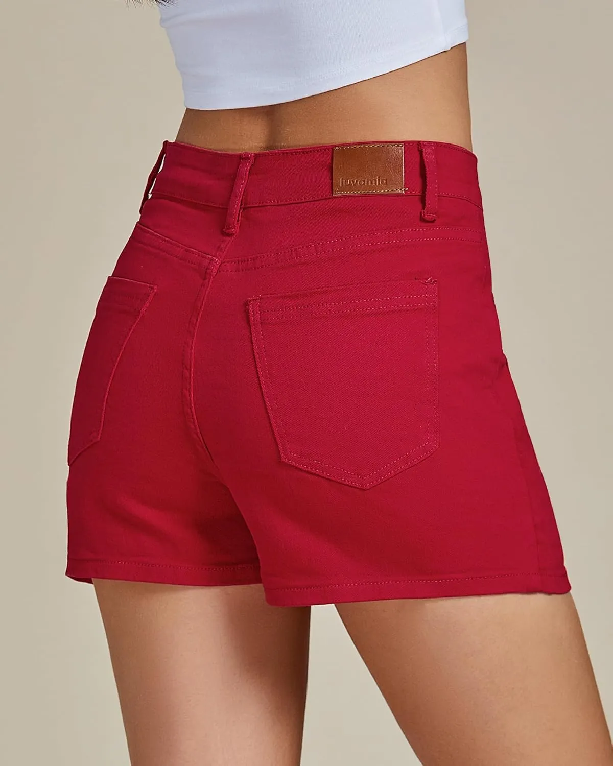 luvamia Jean Skorts for Woman Trendy High Waisted Stretchy Denim Skirt with Shorts Casual Patch Pocket Mini Skort Skirts