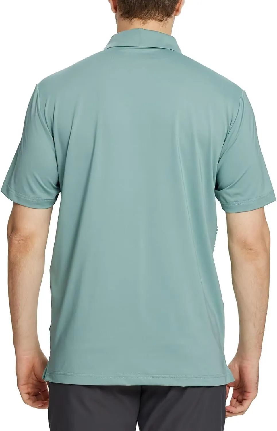 M MAELREG Golf Shirts for Men Short Sleeve Regular Fit Moisture Wicking Performance Casual Striped Print Mens Polo Shirts