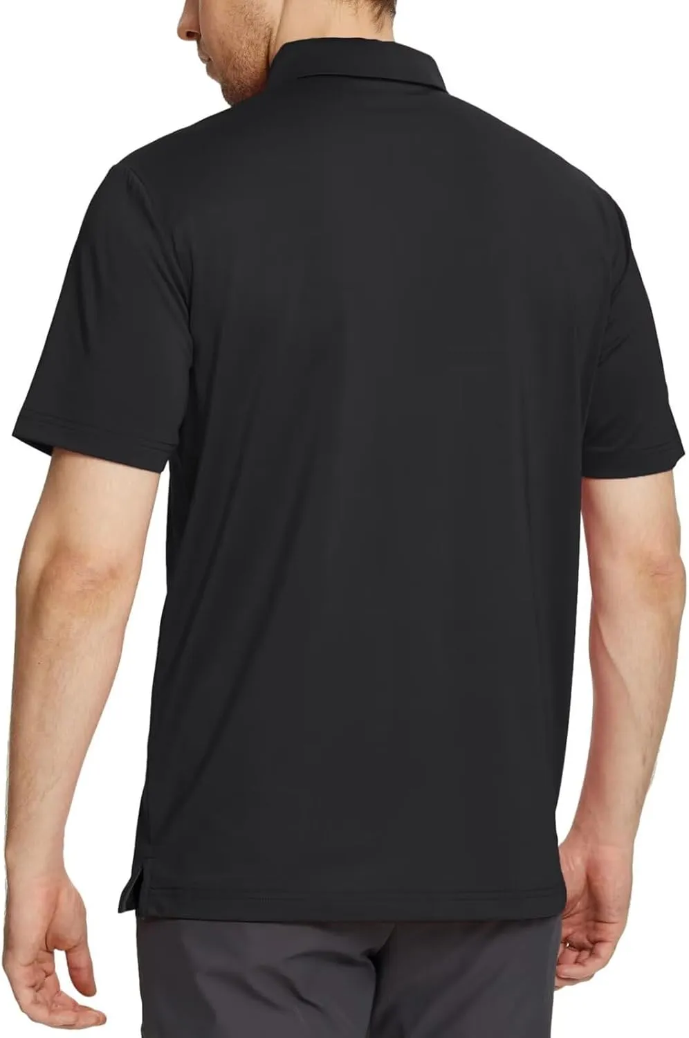 M MAELREG Golf Shirts for Men Short Sleeve Regular Fit Moisture Wicking Performance Casual Striped Print Mens Polo Shirts