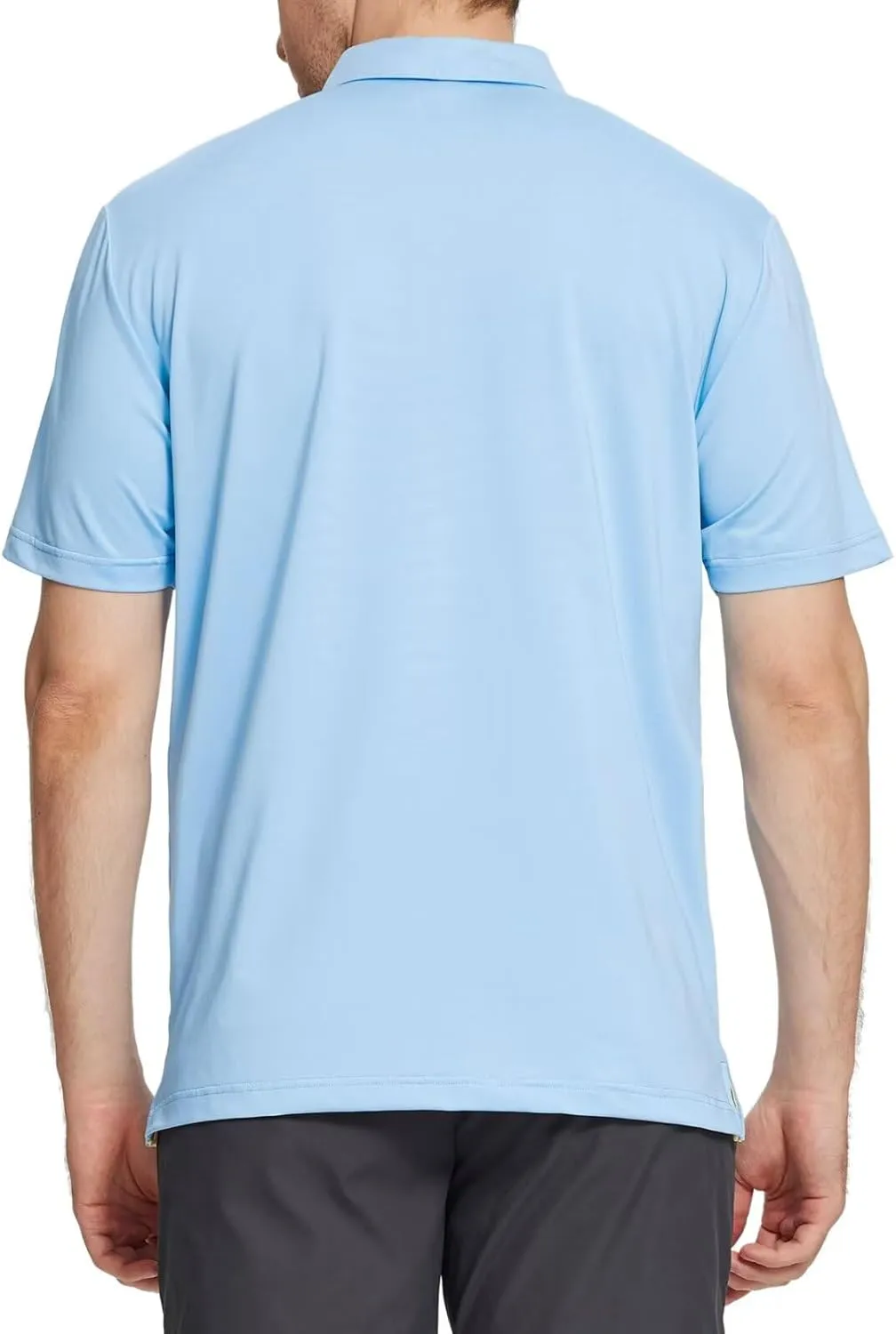 M MAELREG Golf Shirts for Men Short Sleeve Regular Fit Moisture Wicking Performance Casual Striped Print Mens Polo Shirts