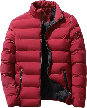 Maiyifu-GJ Men's Winter Warm Puffer Jacket Lightweight Thicken Quilted Padded Jackets Windproof Down Coat Outerwear