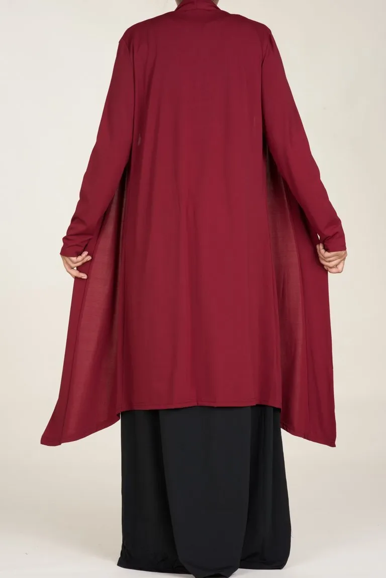 Maroon Maxi Cardigan 2