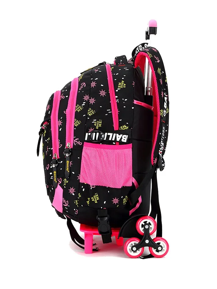 Meetbelify Girls Rolling Backpack with Wheels Big Kids Wheel Backpack for Girls