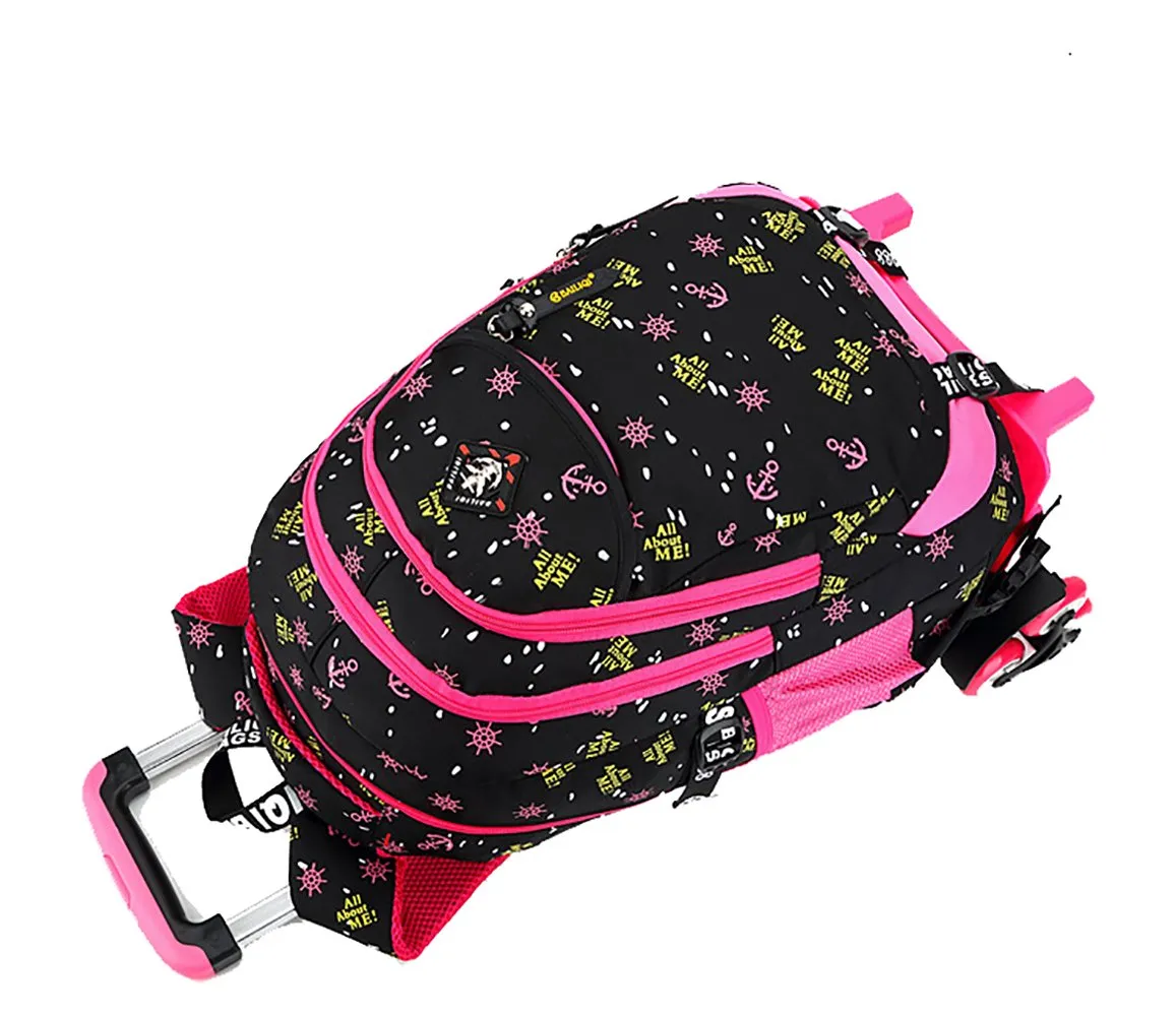Meetbelify Girls Rolling Backpack with Wheels Big Kids Wheel Backpack for Girls