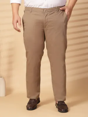 Men Regular Fit Mid-Rise Cotton Chinos Trousers