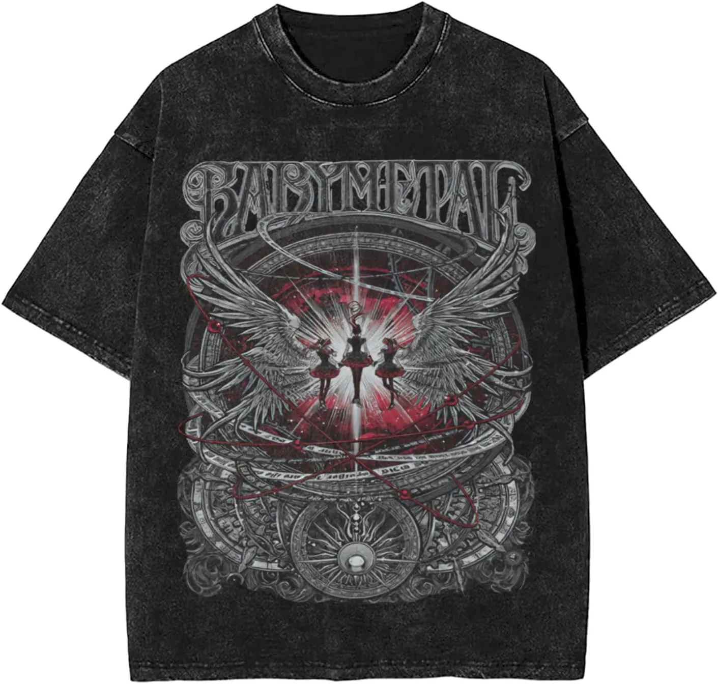 Men Vintage Oversized Drop Shoulder Novelty T-Shirts Loose Wash Solid Tee Tops