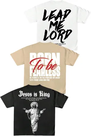 Men's 3 Pack Y2K Graphic Tees Short Sleeve Crew Neck Summer T-Shirts Top