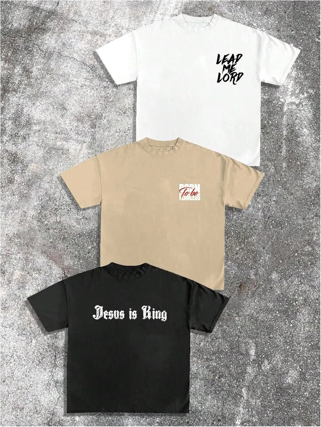 Men's 3 Pack Y2K Graphic Tees Short Sleeve Crew Neck Summer T-Shirts Top