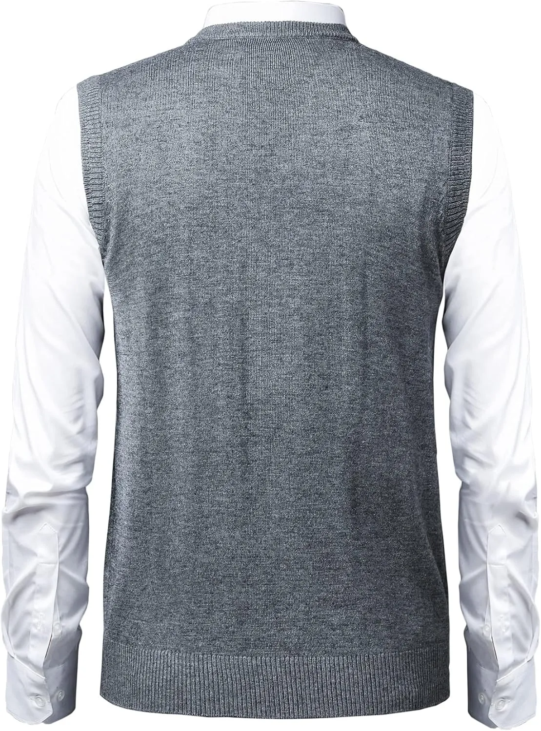 Mens Argyle Sweater Vests Classic V-Neck Sleeveless Pullover Grey Black Knitwear Nice Tank Tops for Dad Husband