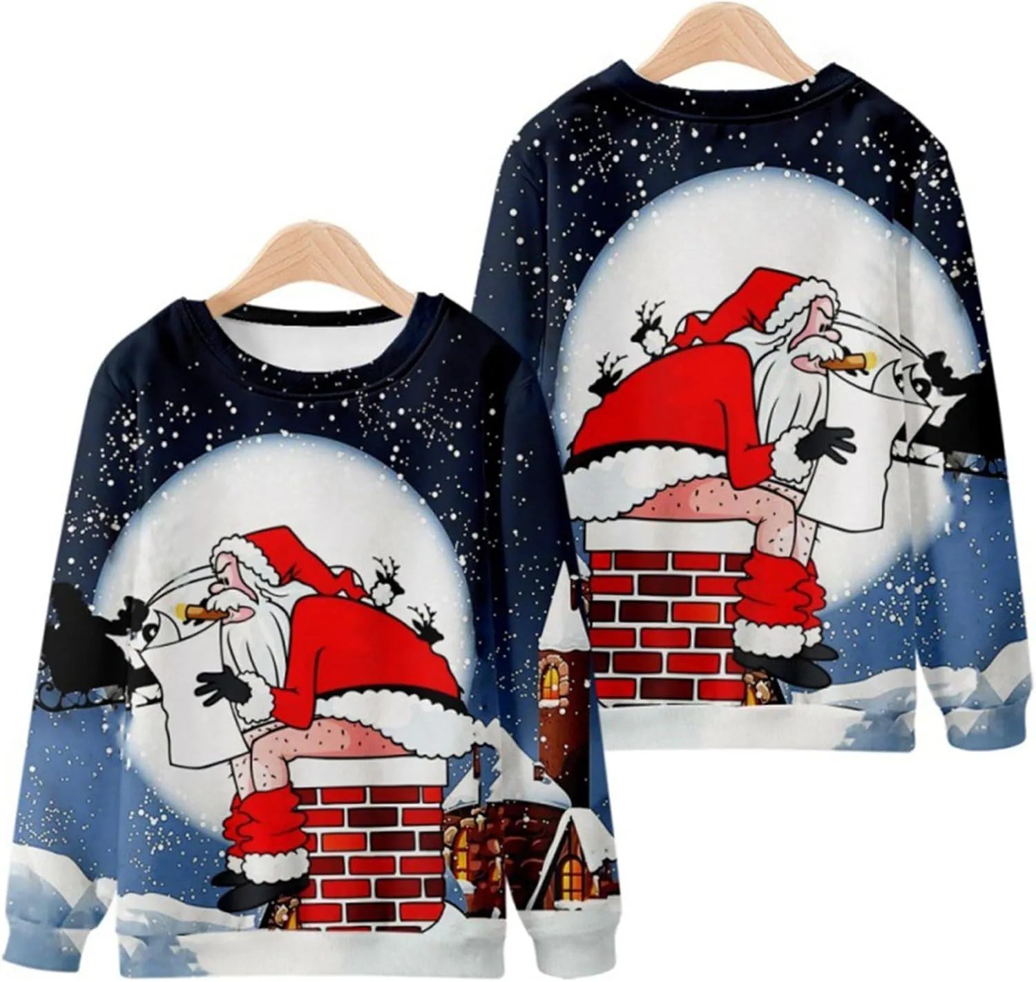 Mens Christmas Sweatshirts Festival Pullover Lightweight Crewneck Shirts Funny Long Sleeve Holiday Henley Sweater