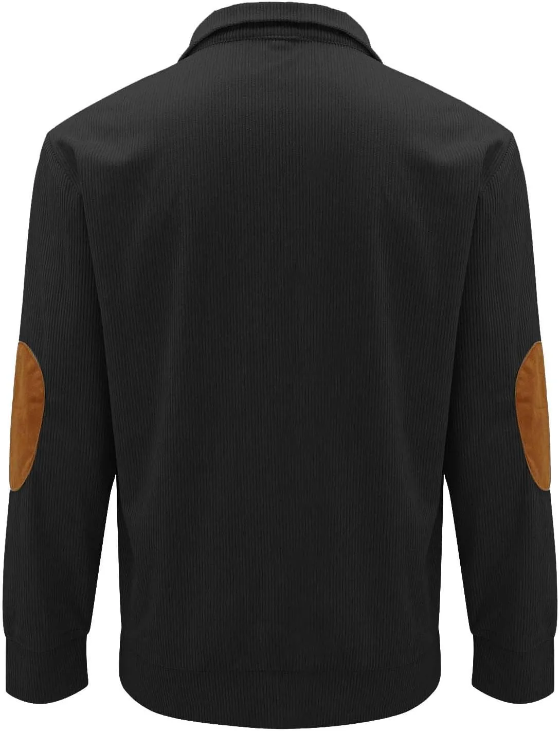 Mens Corduroy Pullover Sweatshirt Long Sleeve Button Up Polo Shirt Casual Fashion Plain Outdoor Fall Thermal Sweaters