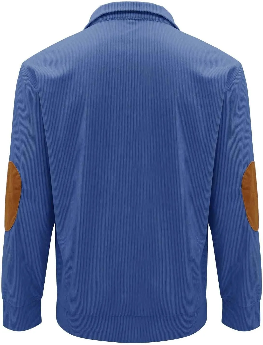 Mens Corduroy Pullover Sweatshirt Long Sleeve Button Up Polo Shirt Casual Fashion Plain Outdoor Fall Thermal Sweaters