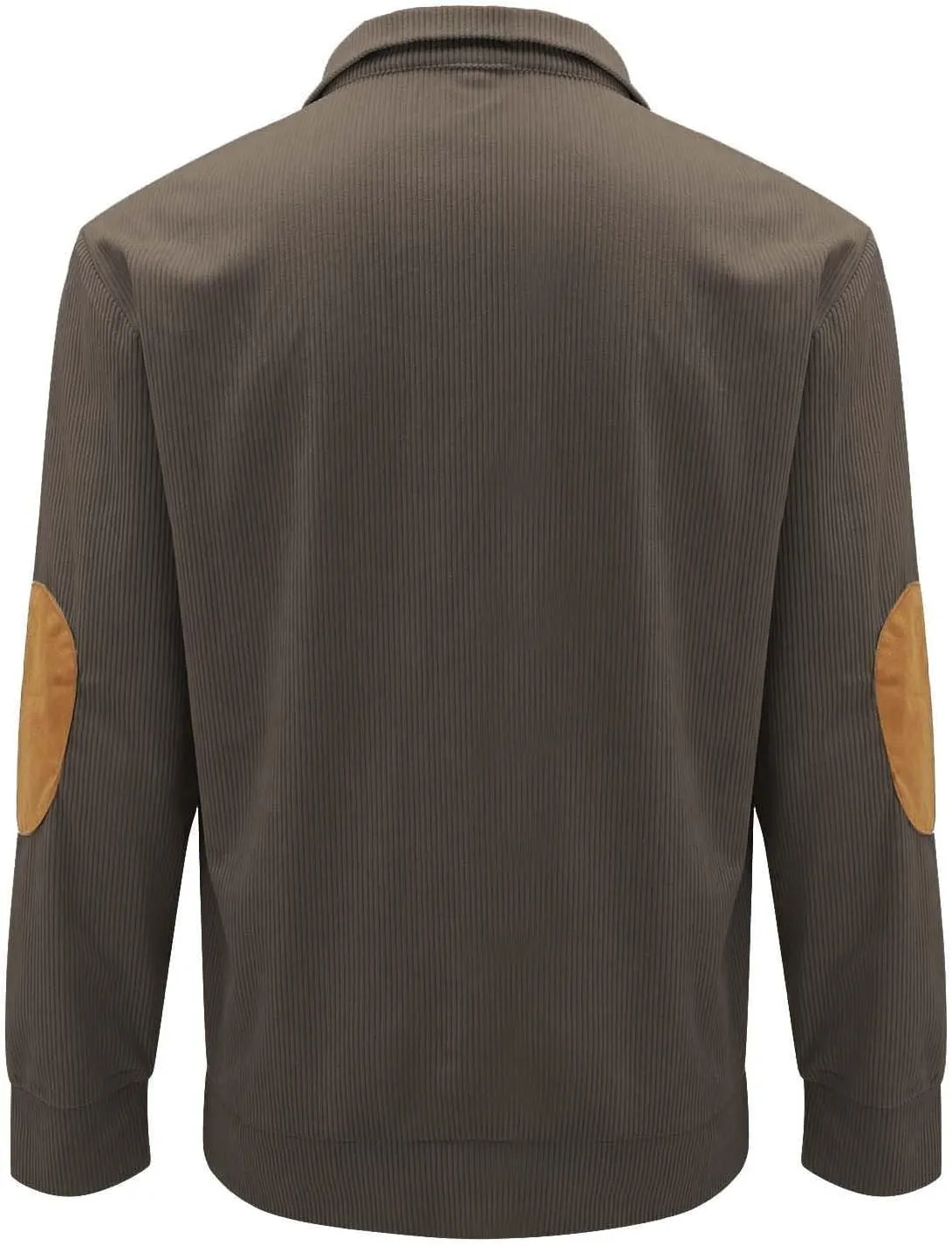 Mens Corduroy Pullover Sweatshirt Long Sleeve Button Up Polo Shirt Casual Fashion Plain Outdoor Fall Thermal Sweaters