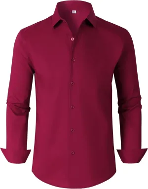Mens Dress Shirts for Men Long Sleeve Wrinkle Free Button Down Shirt Formal Business Casual Shirts