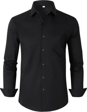 Mens Dress Shirts for Men Long Sleeve Wrinkle Free Button Down Shirt Formal Business Casual Shirts