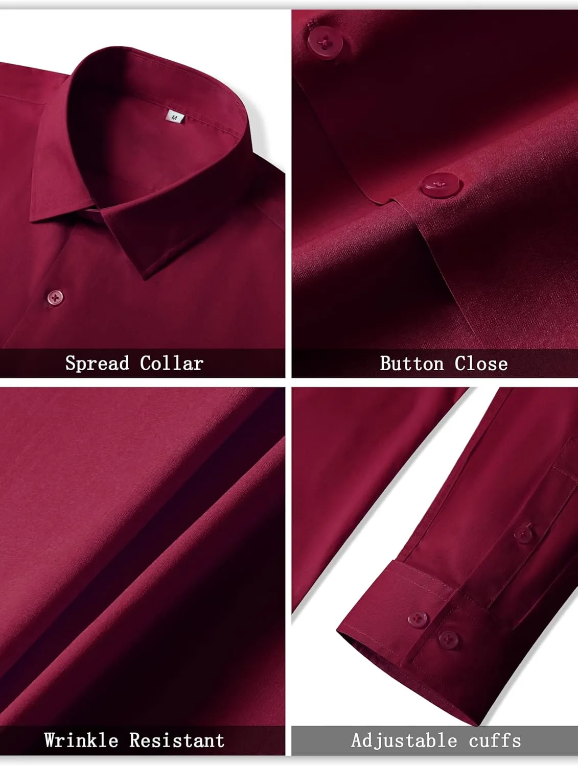 Mens Dress Shirts for Men Long Sleeve Wrinkle Free Button Down Shirt Formal Business Casual Shirts