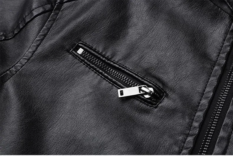 Men's Faux Leather Jacket for Fall/Winter, PU Jacket Outwear Coat