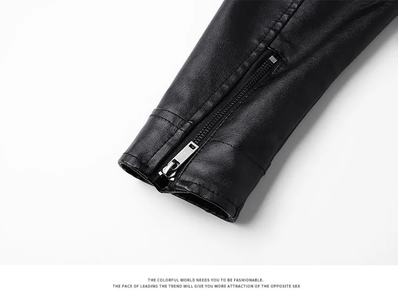 Men's Faux Leather Jacket for Fall/Winter, PU Jacket Outwear Coat
