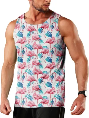 Men's Graphic Tank Tops Quick Dry Workout Beach Shirts Sleeveless Shirts for Bodybuilding Gym Fitness Training