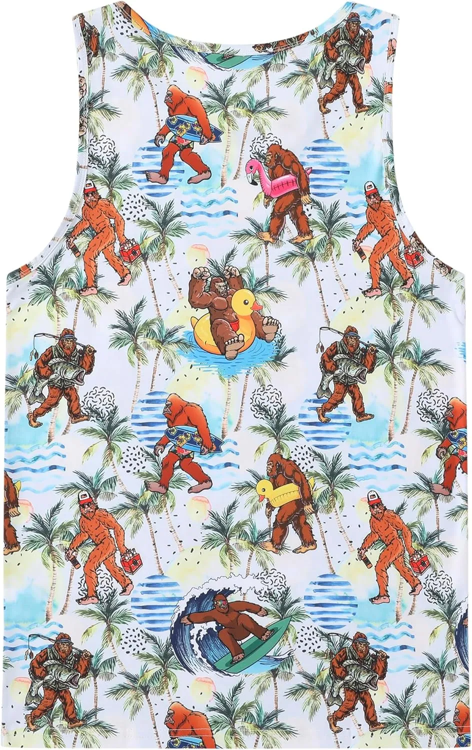 Men's Graphic Tank Tops Quick Dry Workout Beach Shirts Sleeveless Shirts for Bodybuilding Gym Fitness Training