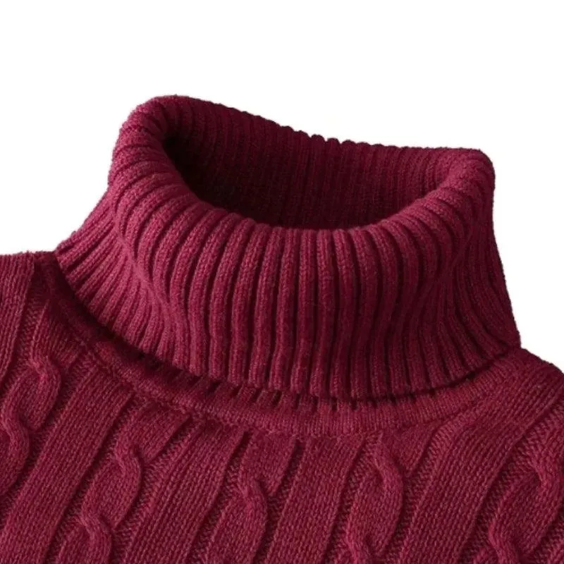 Men's High Neck Turtleneck Sweater – Stylish & Warm Winter Pullover