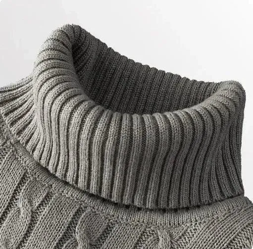 Men's High Neck Turtleneck Sweater – Stylish & Warm Winter Pullover