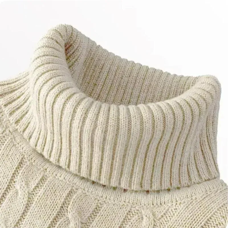 Men's High Neck Turtleneck Sweater – Stylish & Warm Winter Pullover